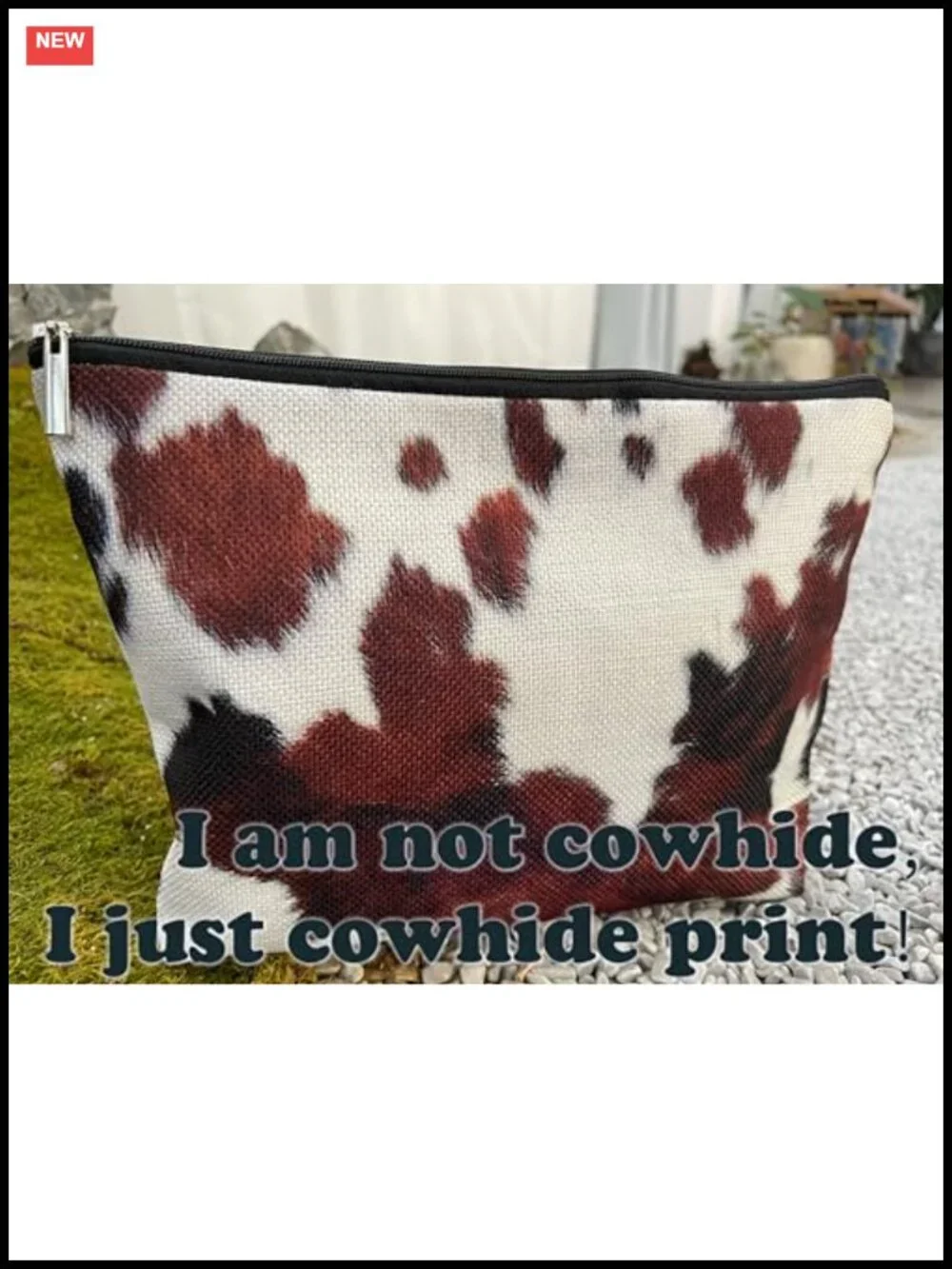 Western Cow Print Makeup Bag Cosmetic Bag Linen